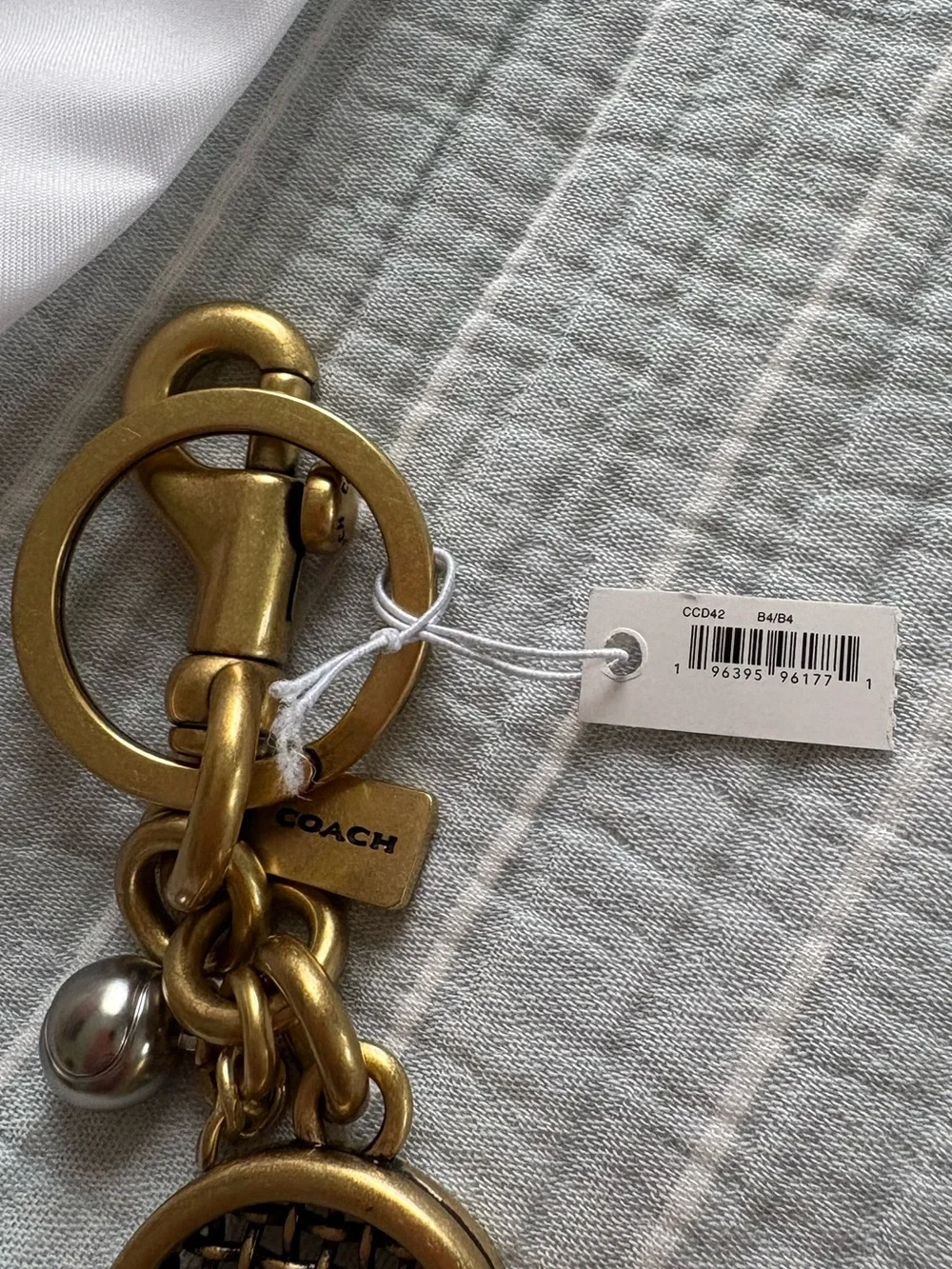 BRAND NEW Coach Gold Tennis Racket Keychain Charm